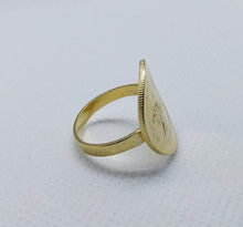 Load image into Gallery viewer, 2 Micron Gold Plated Israeli Lion Of Judah Coin Ring