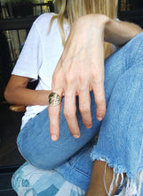 Load image into Gallery viewer, 2 Micron Gold Plated Israeli Lion Of Judah Coin Ring