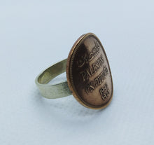 Load image into Gallery viewer, British Palestine (Israel) Bronze Mil Coin Sterling Silver Ring
