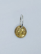 Load image into Gallery viewer, French Franc Marianne Coin Sterling Silver Hoop Earrings