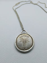 Load image into Gallery viewer, Israeli Pruta Palm Tree Coin Sterling Silver Necklace