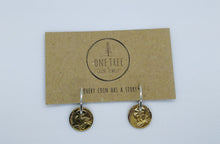 Load image into Gallery viewer, French Franc Marianne Coin Sterling Silver Hoop Earrings