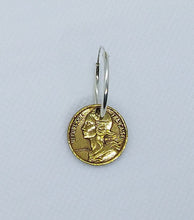 Load image into Gallery viewer, French Franc Marianne Coin Sterling Silver Hoop Earrings