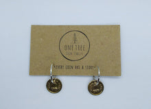 Load image into Gallery viewer, India Lions Coin Sterling Silver Hoop Earrings