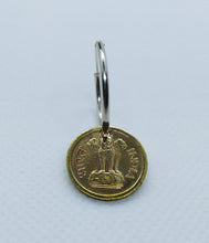 Load image into Gallery viewer, India Lions Coin Sterling Silver Hoop Earrings