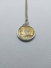 Load image into Gallery viewer, Israeli Lyre Coin Sterling Silver Necklace