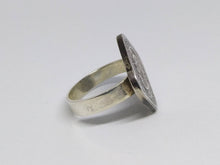 Load image into Gallery viewer, Curacao Square Flower Coin Sterling Silver Ring