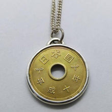 Load image into Gallery viewer, Japanese 5 Yen Coin Sterling Silver Necklace