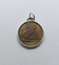 Load image into Gallery viewer, Greek Drachma Owl Coin Sterling Silver Necklace