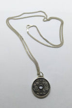 Load image into Gallery viewer, Japanese Chrysanthemum Flowers Coin Sterling Silver Necklace