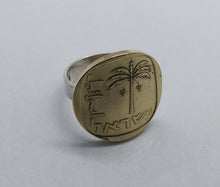 Load image into Gallery viewer, Israeli Palm Tree Coin Sterling Silver Ring