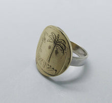 Load image into Gallery viewer, Israeli Palm Tree Coin Sterling Silver Ring