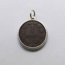 Load image into Gallery viewer, Austrian 1881 Kreuzer Coin Sterling Silver Necklace