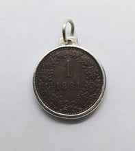 Load image into Gallery viewer, Austrian 1881 Kreuzer Coin Sterling Silver Necklace
