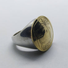 Load image into Gallery viewer, Israeli Palm Tree Coin Sterling Silver Signet Ring