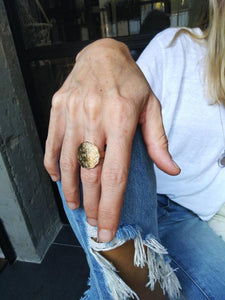 2 Micron Gold Plated British India Anna Coin Ring