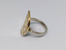 Load image into Gallery viewer, Croatian Tobacco Leaf Coin Sterling Silver Ring
