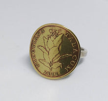 Load image into Gallery viewer, Croatian Tobacco Leaf Coin Sterling Silver Ring
