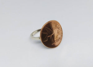 Trinidad And Tobago Hummingbird Coin Sterling Silver Ring