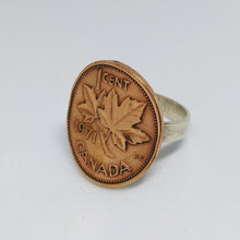 Load image into Gallery viewer, Canadian Maple Leaf Coin Sterling Silver Ring
