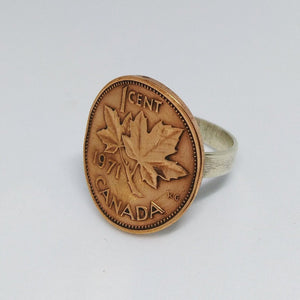 Canadian Maple Leaf Coin Sterling Silver Ring