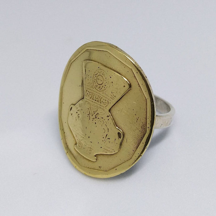 Egyptian Vase Coin Sterling Silver Ring