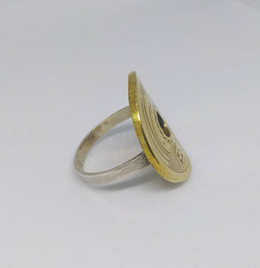 Japanese 5 Yen Coin Sterling Silver Ring