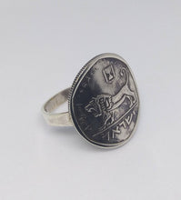 Load image into Gallery viewer, Israeli Lion Of Judah Coin Sterling Silver Ring
