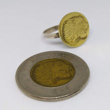 Load image into Gallery viewer, Ethiopian Lion Coin Sterling Silver Ring
