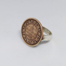 Load image into Gallery viewer, British India Flat Anna Coin Sterling Silver Ring
