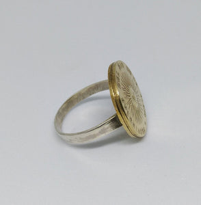 Argentinian Sun Coin Sterling Silver Ring