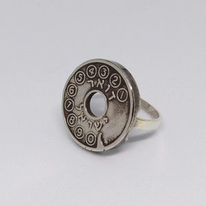 Israeli Payphone Token Coin Sterling Silver Ring