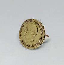 Load image into Gallery viewer, Indian Mahatma Gandhi Coin Sterling Silver Ring
