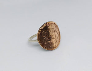 Danish Heart Coin Sterling Silver Ring