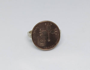 Israeli Coin Sterling Silver Ring