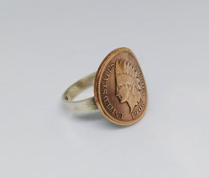 USA American Indian Head Coin Silver Ring