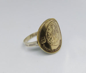 Israeli Coin Sterling Silver Ring