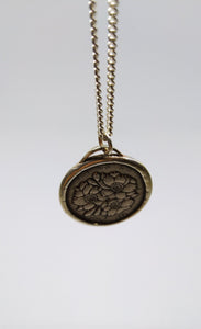 Japanese Cherry Blossom Coin Sterling Silver Necklace