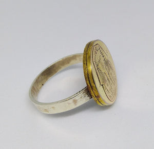 Tutankhamun Egyptian Coin Sterling Silver Ring