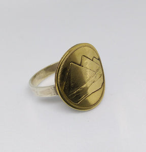 Egyptian Pyramids Coin Sterling Silver Ring