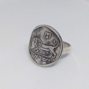 Israeli Lion Of Judah Coin Sterling Silver Ring