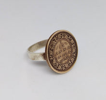 Load image into Gallery viewer, British India Flat Anna Coin Sterling Silver Ring
