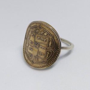 Nepali Coin Sterling Silver Ring