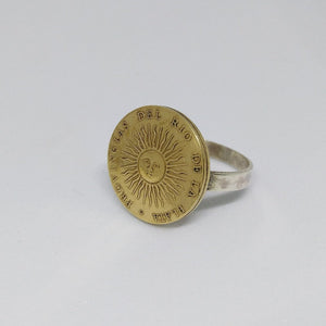 Argentinian Sun Coin Sterling Silver Ring