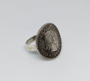 Swiss 10 Rappen Coin Sterling Silver Ring