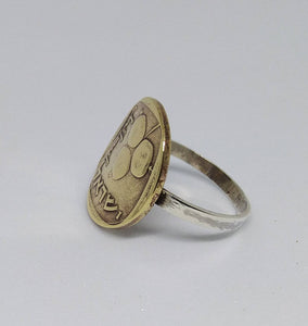 Israeli Pomegranate Coin Sterling Silver Ring