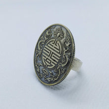 Load image into Gallery viewer, Chinese Dragon Coin Sterling Silver Ring
