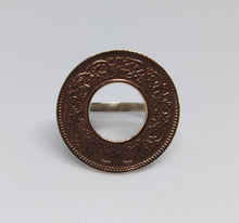 Load image into Gallery viewer, British India Floral Hole Coin Sterling Silver Ring
