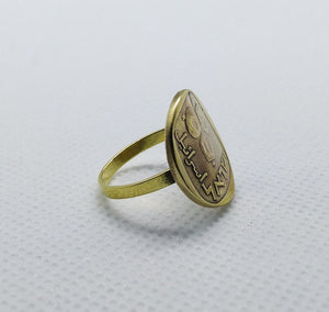 Israeli Pomegranate Coin Brass Ring