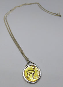 Peruvian Vicuña Coin Sterling Silver Necklace